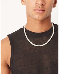 ASOS - Collier court style festival avec perles fantaisie en verre 6 mm - Lyst
