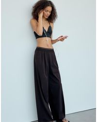 Stradivarius - Palazzo jogger Trousers With Elastic Waistband - Lyst