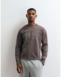 Weekday - Oversized Long Sleeve T-shirt With Masterplan Graphic Print - Lyst