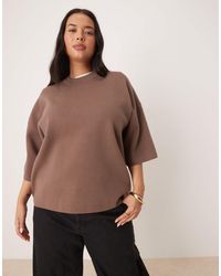 ASOS - Asos Design Curve Knit Structured Oversized T-shirt - Lyst