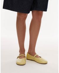 TOPSHOP - Ash Real Leather Ruched Ballet Flat Shoes With Buckle - Lyst