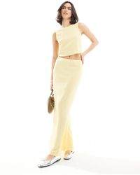 Vero Moda - Jupe longue texturée d'ensemble - banane pâle - Lyst