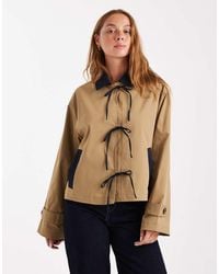 ONLY - Tie Front Short Trench Coat - Lyst