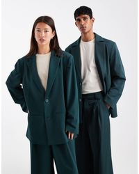 Collusion - Unisex - blazer d'ensemble oversize - bleu sarcelle - Lyst