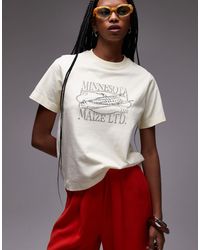 TOPSHOP - Graphic Minessota Boxy Tee - Lyst