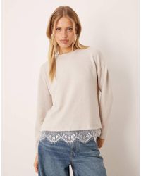 ASOS - Super Soft Lace Trim Top - Lyst