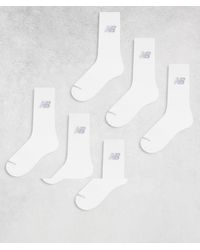New Balance - Pack De 6 Pares De Calcetines Deportivos Blancos Performance De - Lyst