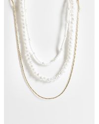 ASOS - 3 Pack Pearl And Chain Necklace - Lyst