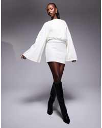 ASOS - Supersoft Wide Long Sleeve Blouson Mini Dress - Lyst