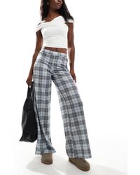 ASOS - Textured Wide Leg Pull On Pants - Lyst