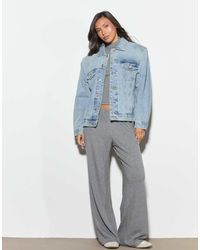 Noughts & Kisses - Sianna Structured Shoulder Denim Jacket - Lyst