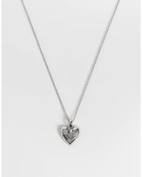Reclaimed Vintage - Heart Pendant Necklace With Star Detail - Lyst