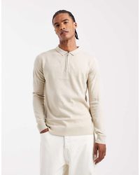 Brave Soul - Knitted Ribbed Quarter Zip Jumper - Lyst