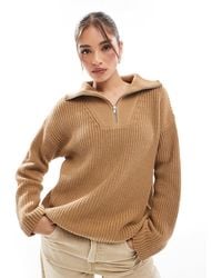 SELECTED - Pull à col zippé - fauve - Lyst