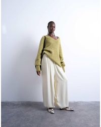 TOPSHOP - Satin High Waisted Oversized Balloon Hem Trousers - Lyst