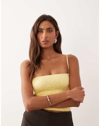 Oh Polly - Broderie Removable Straps Bandeau Top - Lyst