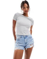 Stradivarius - – jeansshorts - Lyst