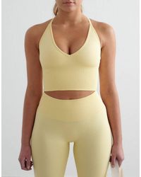 Aim'n - Bralette Amarillo Suave Moldeador Sin Costuras Con Tiras Cruzadas En La Espalda Shape De - Lyst