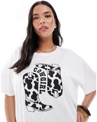 Pieces Plus - Pieces Curve Oversized T-Shirt With Cowgirl Graphic - Lyst