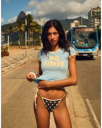 Bershka - Polka Dot Triangle Bikini Top - Lyst