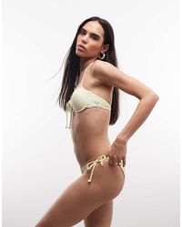 Roxy - Geruit Bikinibroekje Met Gestrikte Zijkanten - Lyst