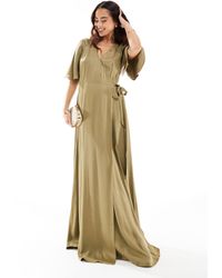 Maids To Measure - Bridesmaid Flutter Sleeve Maxi Dress - Lyst