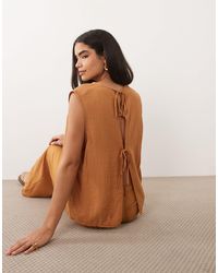 ASOS - Crinkle Shell Tie Back Top Co-ord - Lyst
