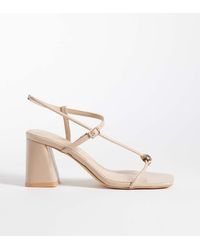 Glamorous - Block Heel Sandals With Metal Detail - Lyst