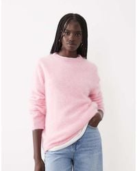 ASOS - 100% Wool Crew Neck Relaxed Brushed Jumper - Lyst