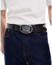 Levi's - Billy Leather Plaque Belt - Lyst
