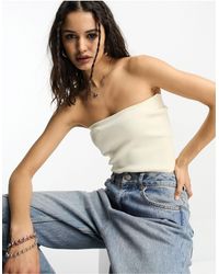 ASOS - Knitted Bandeau Crop Top - Lyst