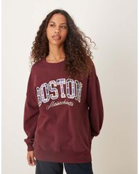 Abercrombie & Fitch - Crew Neck Sweatshirt With Plaid Logo - Lyst