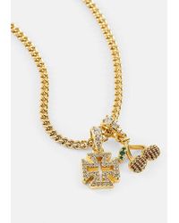 CERNUCCI - Micro Iced Cross & Cherry 10Mm Necklace - Lyst