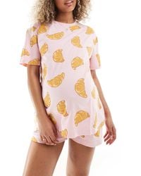 ASOS - Asos design maternity – pyjama aus oversize-t-shirt und shorts - Lyst