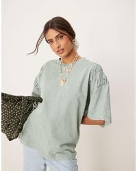 ASOS - Oversized T-shirt With Ruched Sleeve Detail - Lyst
