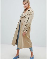 New Look Oversized Trench Trench Coat - Natural
