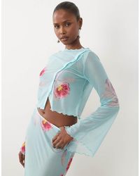 ASOS - Sheer Angel Sleeve Cropped Cardi - Lyst