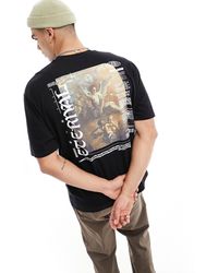 ASOS - T-shirt oversize nera con stampa rinascimentale sul retro - Lyst