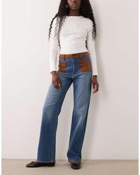 GOOD AMERICAN - Good Waist True Straight Leg Jeans With Contrast Pocket Detail - Lyst