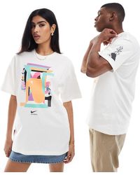 Nike - Camiseta blanca multicolor unisex con estampado gráfico artístico - Lyst