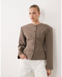 ASOS - Collarless Button Through Cinch Blazer - Lyst