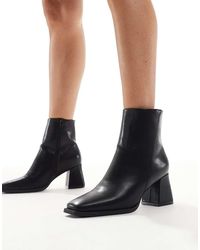 SEQWL - Block Heeled Mid Ankle Boots - Lyst