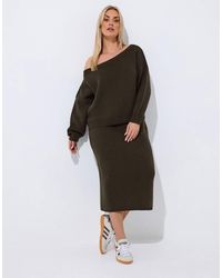 Yours Clothing - Knitted Midi Skirt - Lyst