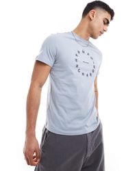 Armani Exchange - Camiseta gris jaspeado con logo circular - Lyst