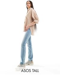 ASOS - Asos design tall - jeans dritti anni '90 azzurri - Lyst