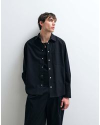 ASOS COLLECTIVE - Oversized Cotton Shirt With Linen - Lyst