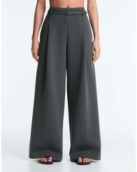 Oysho - Striped Cotton Piqué Wide-Leg Trousers - Lyst
