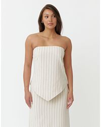 4th & Reckless - Linen Striped Bandeau Top - Lyst