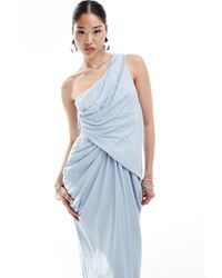 ASOS - One Shoulder Draped Maxi Dress With Full Skirt - Lyst
