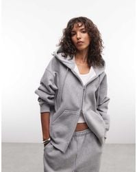 Nike - Sudadera Con Capucha Oversize De Felpa Gruesa Con Cremallera En Oscuro - Lyst